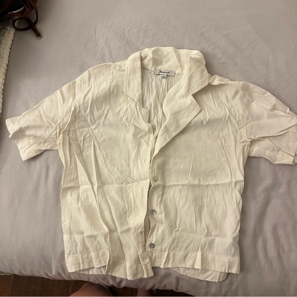 Madewell Women's Cream Button-Up Blouse
